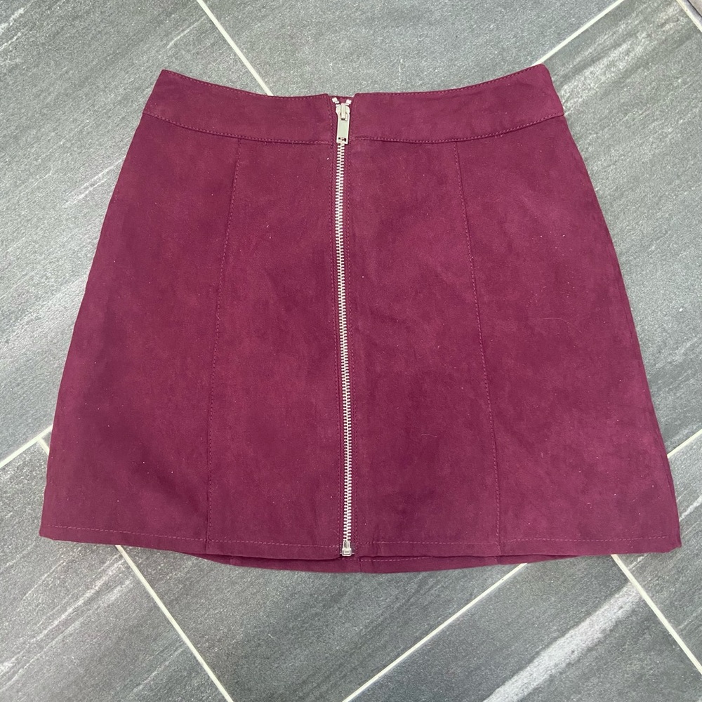 H&M Divided faux suede front zip skirt